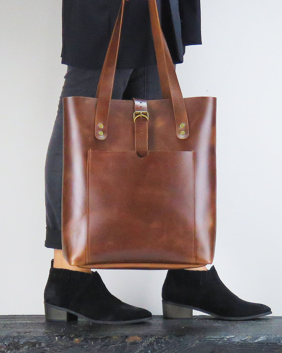 Handmade Crazy Horse Leather Tote Bag