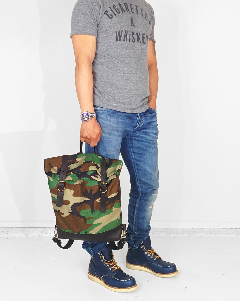 Camo Roll Top Backpack
