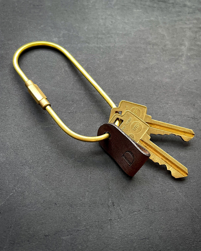 WILLBOND Brass Key Ring Gold Screw Lock Clip Key Ring Chain Durable Simple Brass Keychain Holder